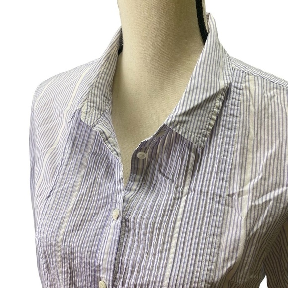 J Crew Striped Button-up Shirt Blouse Sz 12 - Picture 2 of 14